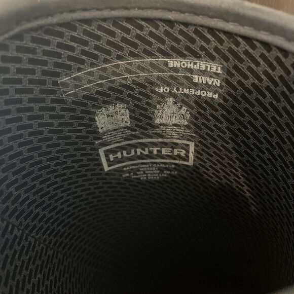 Hunter Womens 6 Regent Carlyle ColorBlock Tall Gloss Rain Boots Black Brown Snow - Picture 3 of 12